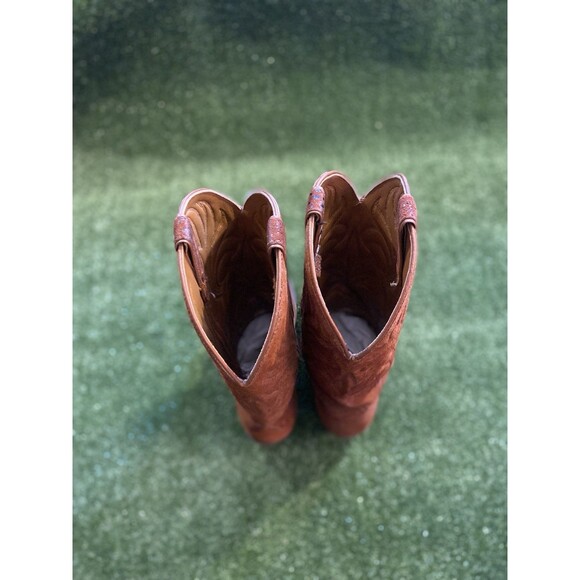 Vintage ACME Cowboy Boots Men’s Size 9.5 Exotic Snakeskin Python Brown Shoes USA main image 5